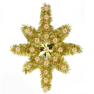 21" Gold Star of Bethlehem Christmas Tree Topper - Clear Lights