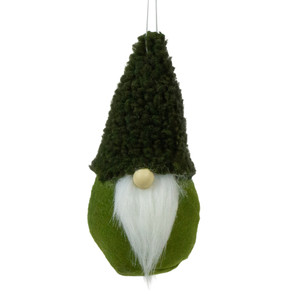 Plush Mini Gnome Christmas Ornament - 7" - Green