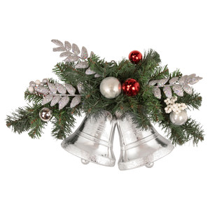 18" Decorated Green Pine Artificial Christmas Swag with Bells