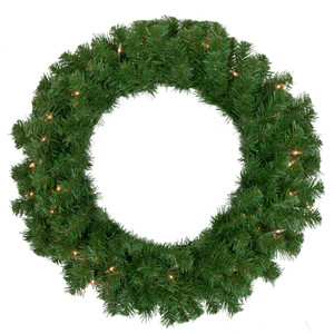 Pre-Lit Dorchester Pine Artificial Christmas Wreath, 24-Inch, Clear Lights