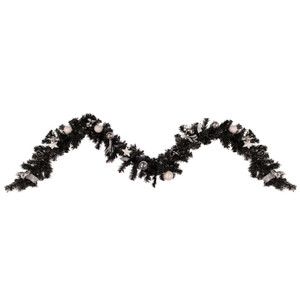 Pre-Lit Battery Operated Black Pine Artificial Christmas Garland - 9' x 6" -  Cool White LED Lights