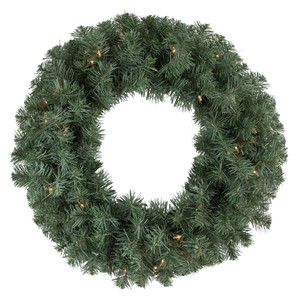Pre-lit Colorado Blue Spruce Artificial Christmas Wreath, 24-Inch, Clear Lights