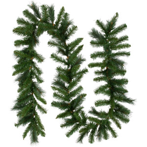9' x 12" Mixed Green Beaver Pine Artificial Christmas Garland, Unlit