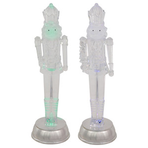 LED Lighted and Musical Nutcracker Christmas Figurines - 12.5" - Set of 2