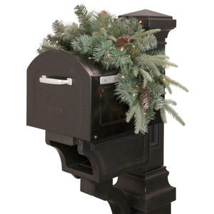 Real Touchâ„¢? Pre-lit Pinecone and Mixed Pine Artificial Mailbox Christmas Swag - 36"