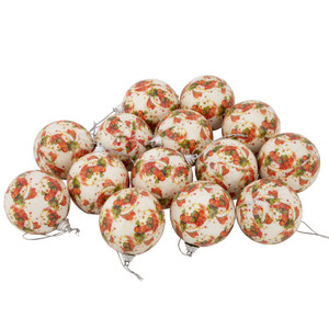 14-Piece Snowman Decoupage Christmas Ball Ornament Set, 2.25" (60mm)