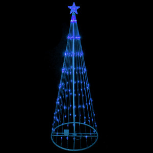 LED Lighted Show Cone Christmas Tree Outdoor Decoration - 6' - Blue