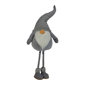 Chubby Adjustable Height Smirking Gnome - 42" - Gray and White