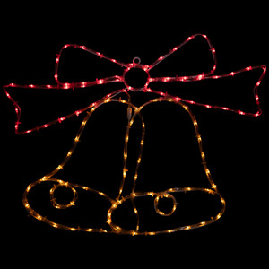 23" LED Lighted Bow 4 Function Christmas Window Silhouette
