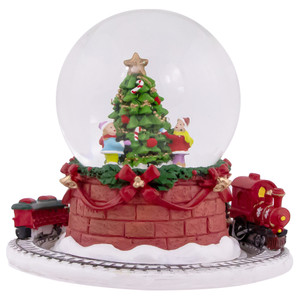 Christmas Tree with Revolving Train Musical Snow Globe - 6.5"