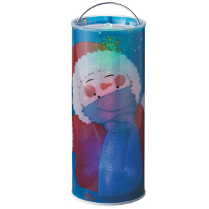 12" Blue Jovial Snowman LED Lighted Color Changing Christmas Candle Lantern