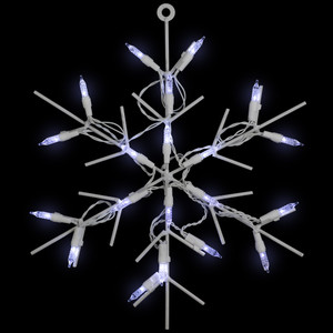 13" White LED Lighted Snowflake Christmas Window Silhouette