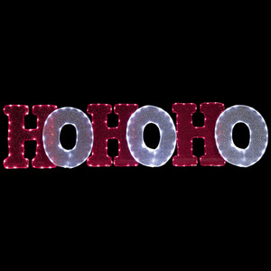 LED Lighted "Ho Ho Ho" Outdoor Christmas Decoration - 76.75" - Red and White Lights
