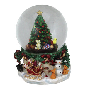 Presents Under the Tree Musical Christmas Snow Globe - 7"