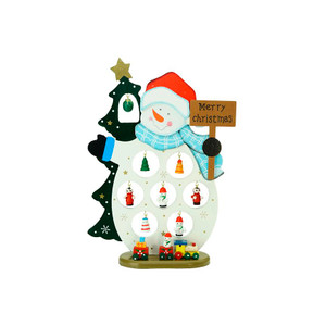 Snowman Cut-Out Ornament Holder "Merry Christmas" Decoration - 10.25"