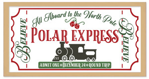 HO HO HO 9.5" x 21.5" Framed Christmas Wall Decor Art Print Sign Poster in a Natural Wooden Frame with UV Acrylic and Hangers