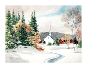 Through The Woods Winter Scene Wall Decor Art Print