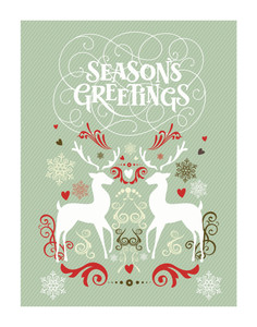 Reindeer Love Christmas Holiday Wall Decor Art Print