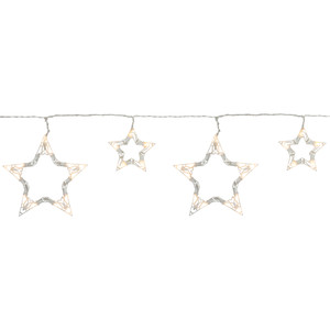 LED Lighted Twinkle Star Icicle Christmas Lights - 9.25' White Wire - 10ct