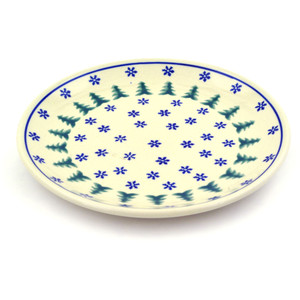 Polmedia Polish Pottery Plate 7" Evergreen Snowflakes