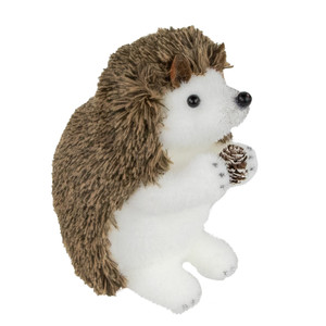 Standing Hedgehog Christmas Figurine - 6" - Brown and White