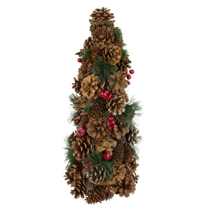 Pine Cone, Pine Needle and Berries Christmas Tree Decoration - 19"