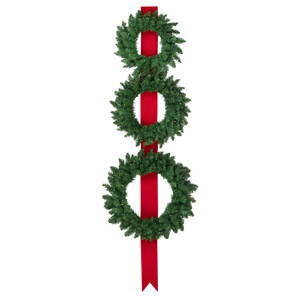Pre-Lit Battery Operated Wreath Trio Christmas Decoration - 6.5' - Clear LED Lights
