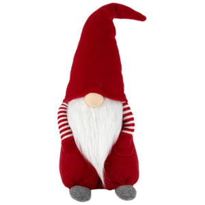 Plush "Hands in Pocket" Boy Gnome Christmas Figure - 20" - Red and White