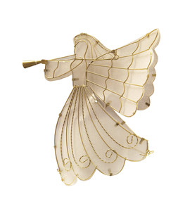 11" LED Lighted Gold Shimmer Angel Christmas Tree Topper - Warm Clear Lights