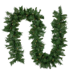 9' x 10" Pre-Lit Chatham Pine Artificial Christmas Garland, Clear Lights
