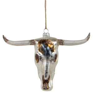 5.5" Longhorn Glass Christmas Ornament