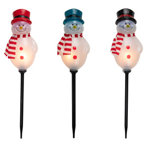Set of 3 Snowmen Christmas Pathway Markers 16"