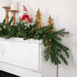 Real Touchâ„¢ Pre-Lit Grande Spruce Artificial Christmas Garland - 9' x 14" - Clear Lights