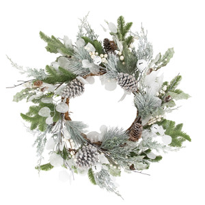 Artificial Mixed Foliage with Pine Cones Christmas Wreath, 28-Inch, Unlit