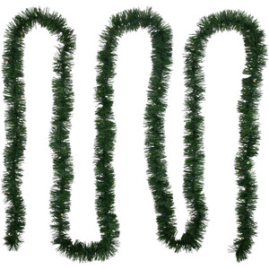 Pre-Lit Battery Operated Pine Christmas Garland - 18' x 3" - Warm White LED Lights