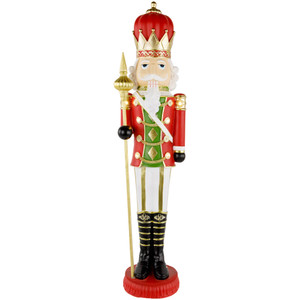 22" Red and Gold Christmas Nutcracker with Scepter