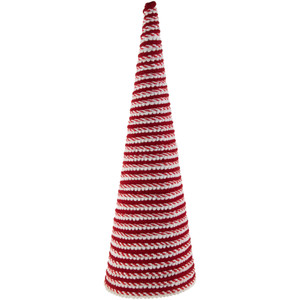 Candy Cane Swirled Christmas Cone Tree - 19.5" - White and Red