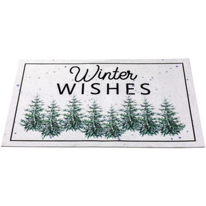Pine Trees "Winter Wishes" Christmas Doormat 29" x 17"