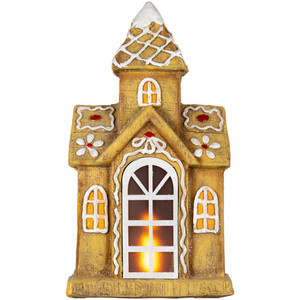 LED Lighted Gingerbread House with Icing Accents Christmas Decoration - 16"