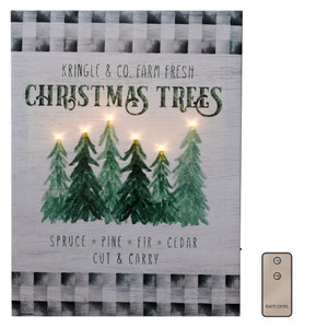 Battery Operated Lighted Wall Art - Holiday Tree Farm