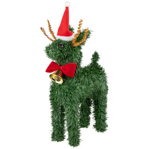 Pine Reindeer with Bell Artificial Christmas Decoration - 12"