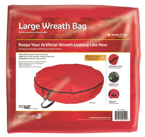48" Premium Red Christmas Wreath Storage Bag