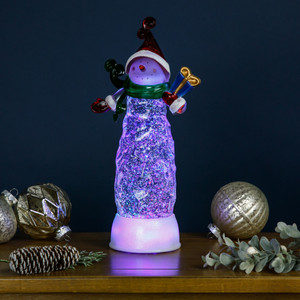 LED Lighted Acrylic Snowman Christmas Snow Globe - 11.5"