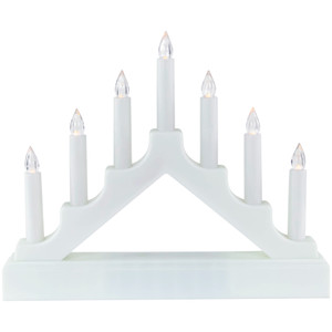 LED Lighted Christmas Candelabra Bridge - White Base - 13"