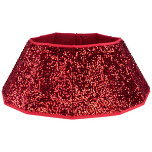 26" Red Sequins Hexagonal Christmas Tree Collar