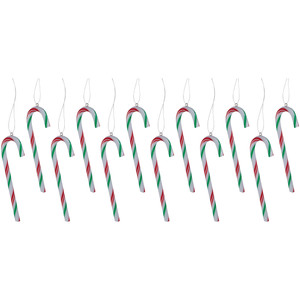 12ct Multi Twist Candy Cane Christmas Ornaments 4"