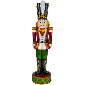 Commercial Christmas Nutcracker Soldier with Decorative Base - 5.25' - Red and Green