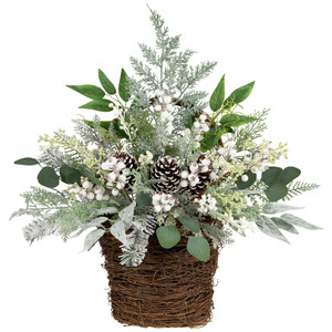 Berries and Pinecones Frosted Artificial Christmas Decoration - 28"