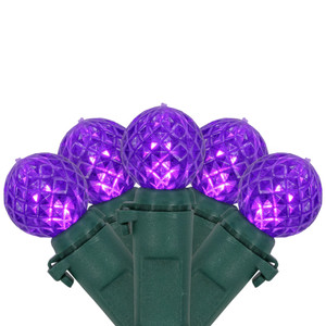 LED G12 Berry Christmas Lights - Purple - 16' Green Wire - 50 ct