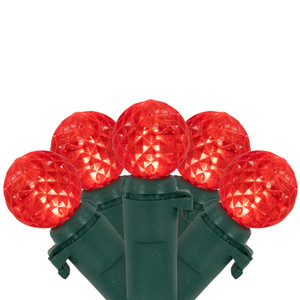 LED G12 Berry Christmas Lights - Red - 16' Green Wire - 50 ct